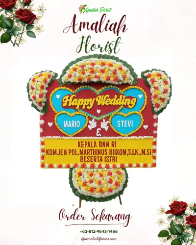 Karangan Papan Bunga Pernikahan di Badak Bejuang